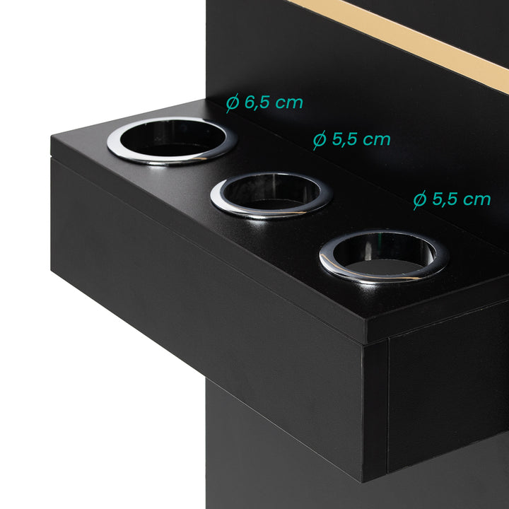 Kaptafel Kapperssalon Gabbiano Totem Zwart-Goud - afbeelding 11