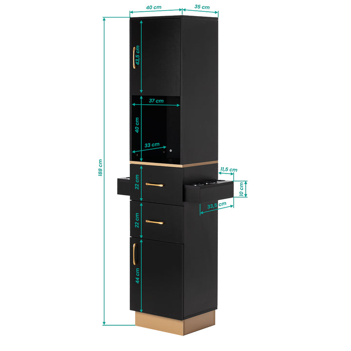 Kaptafel Kapperssalon Gabbiano Totem Zwart-Goud - afbeelding 12