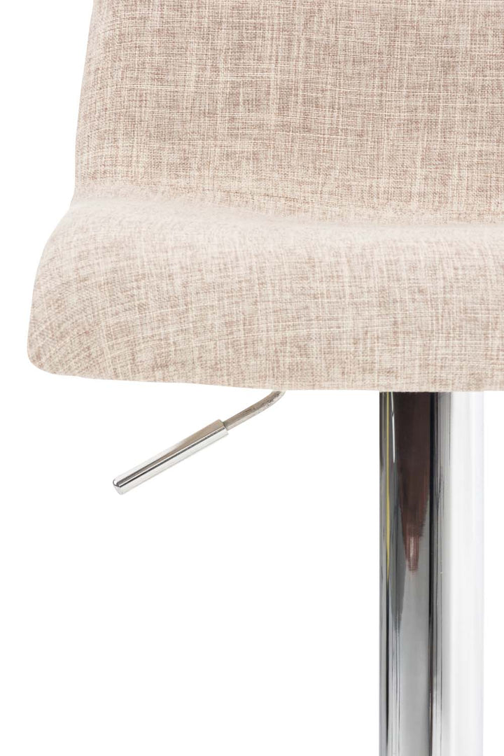 Set med 2 Barstolar med ryggstöd Tyg Justerbar Vridbar 105 Krämfärgad - bild 5
