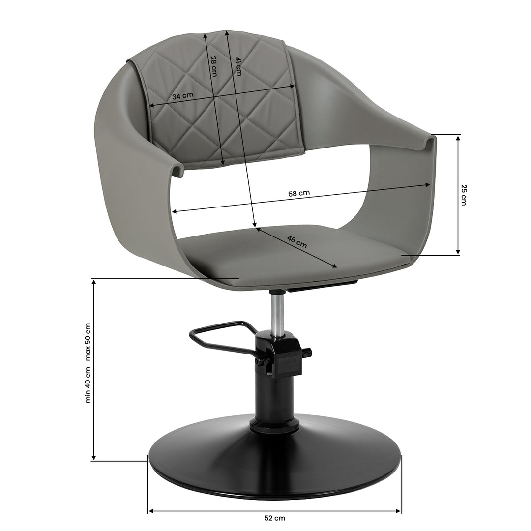 Frisörstol Hair System Halo Grey Grå - bild 8