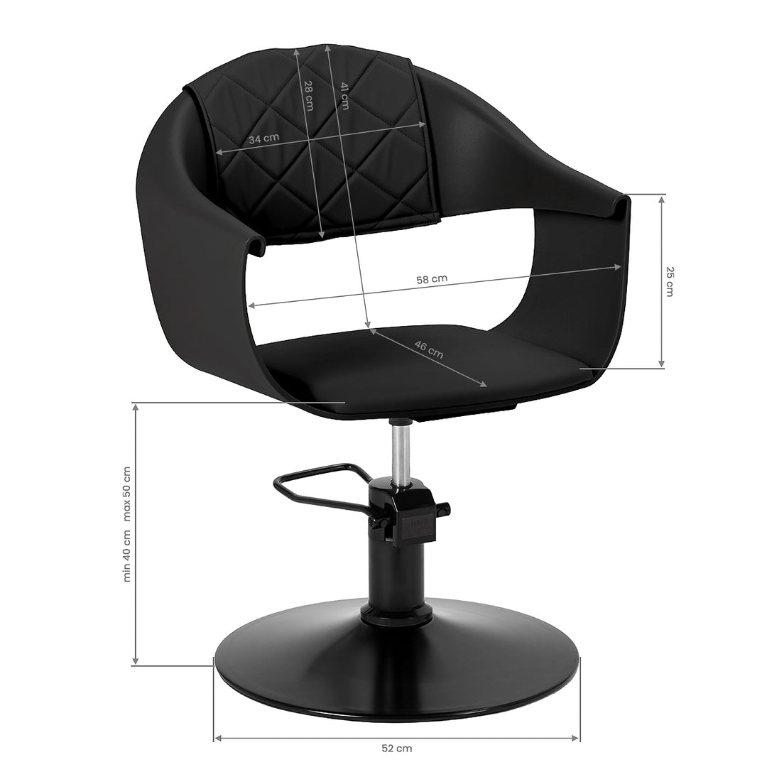 Frisörstol Hair System Halo Noir Svart - bild 8