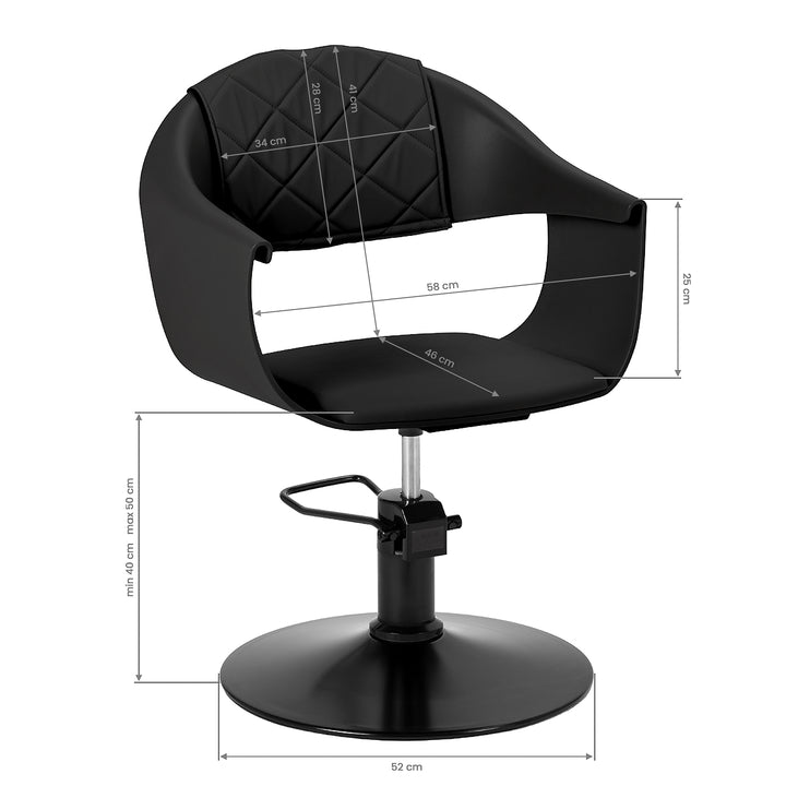Frisörstol Hair System Halo Noir Svart - bild 8