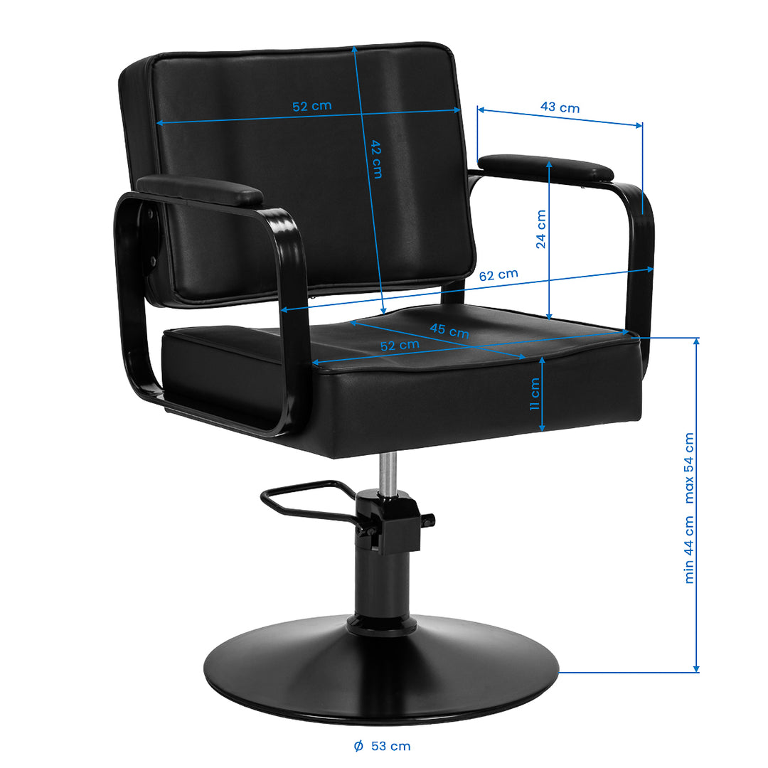 Frisörstol Hair System Studio Noir Svart - bild 8