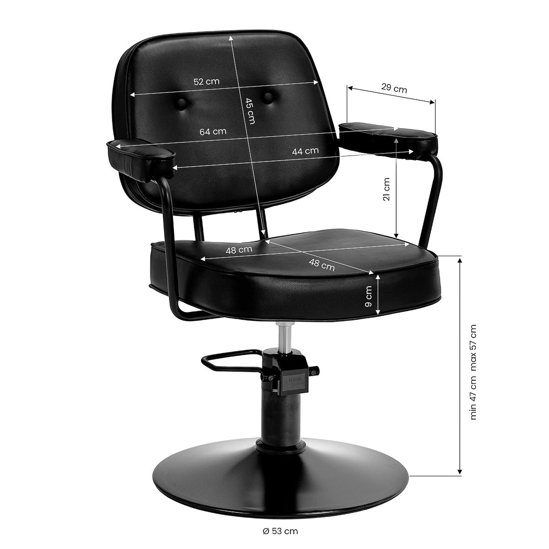 Frisörstol Hair System Tru Noir Svart - bild 8