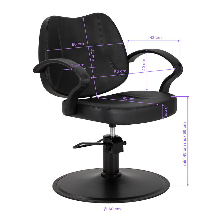 Frisörstol Hair System S20 Svart - bild 10
