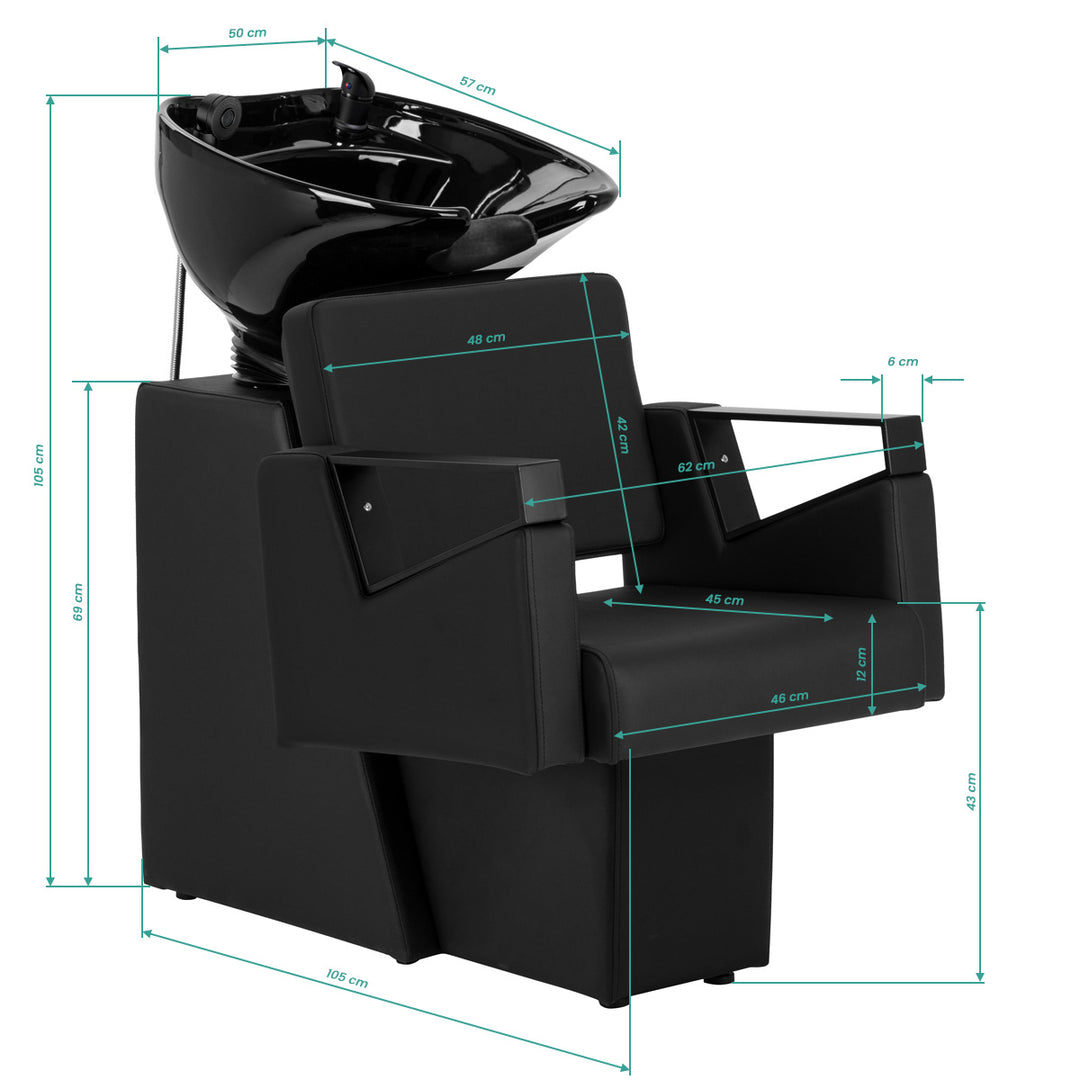 Schamponeringsstol Hair System Duplex Noir Svart - bild 13