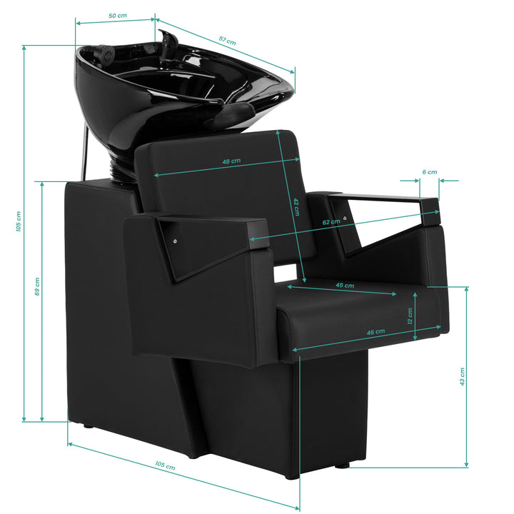 Schamponeringsstol Hair System Duplex Noir Svart - bild 13