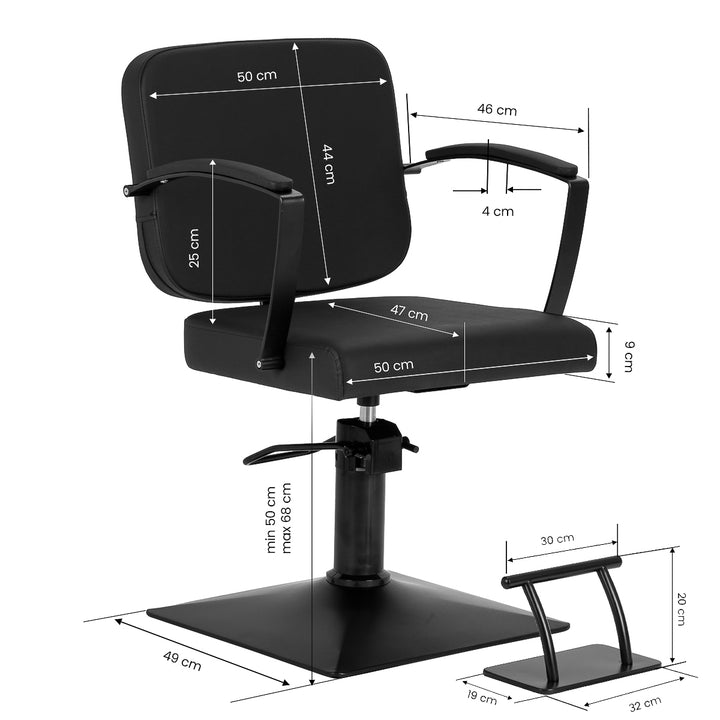 Frisörstol Hair System Edge Noir Svart - bild 10