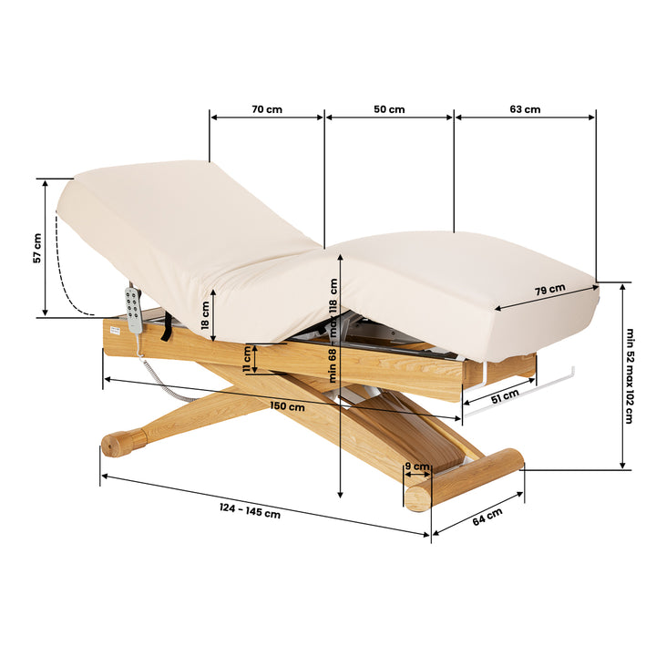 Massagebänk elektrisk Sillon Siesta Crème-Ljusbrun - bild 19