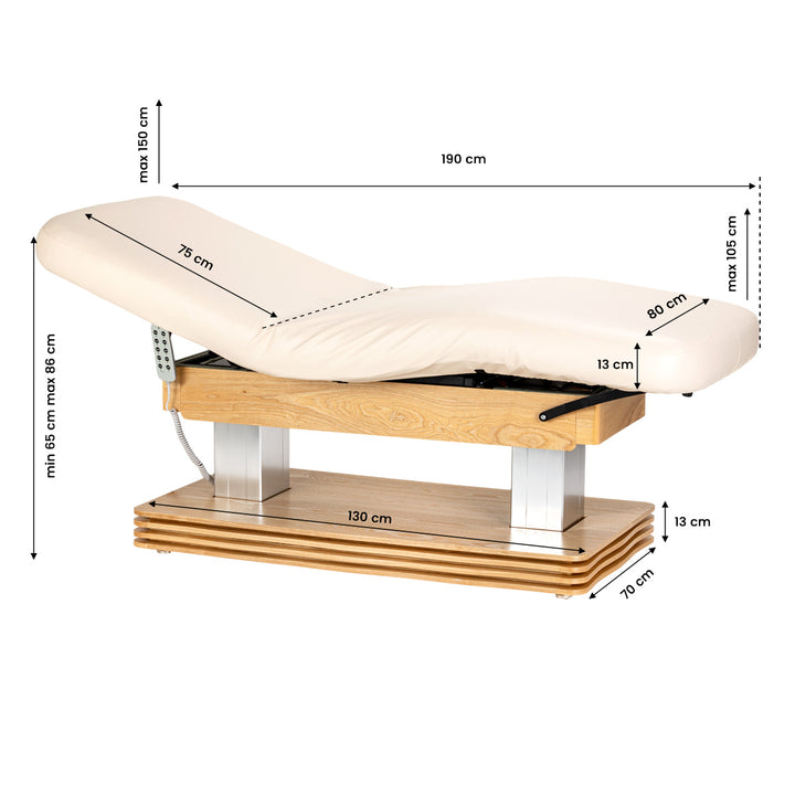 Massagebänk elektrisk Sillon Comfort Crème-Ljusbrun - bild 21