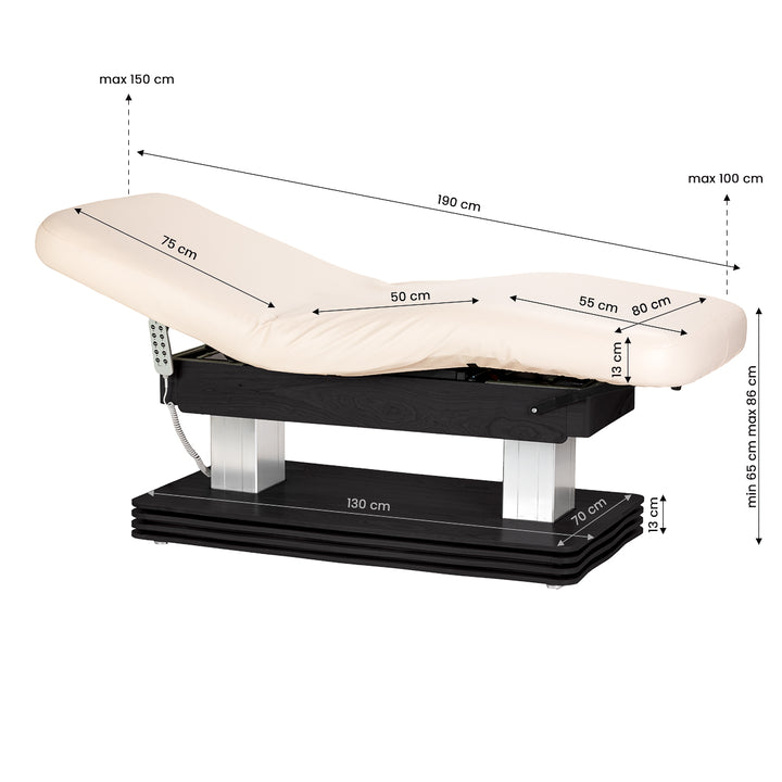 Massagebänk elektrisk Sillon Comfort Crème-Svart - bild 18