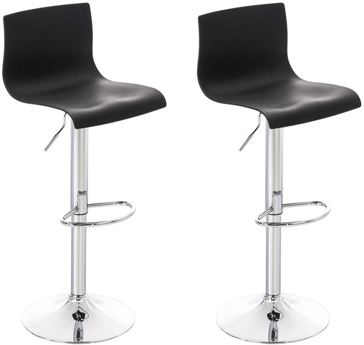 Set med 2 Barstolar med ryggstöd Plast Justerbar Vridbar 105 Svart