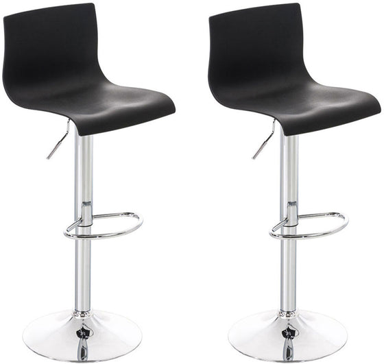 Set med 2 Barstolar med ryggstöd Plast Justerbar Vridbar 105 Svart