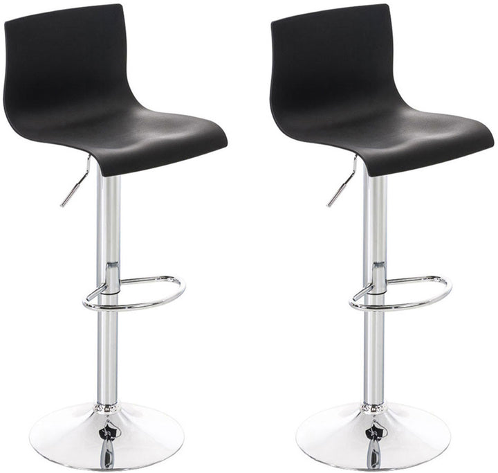 Set med 2 Barstolar med ryggstöd Plast Justerbar Vridbar 105 Svart