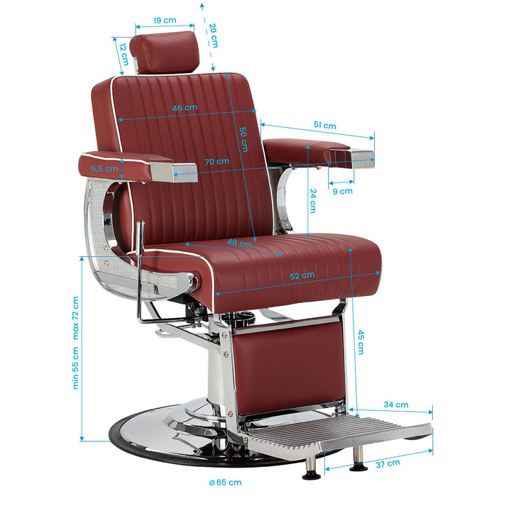 Barberstol Gabbiano Visionerio Rood - bild 18