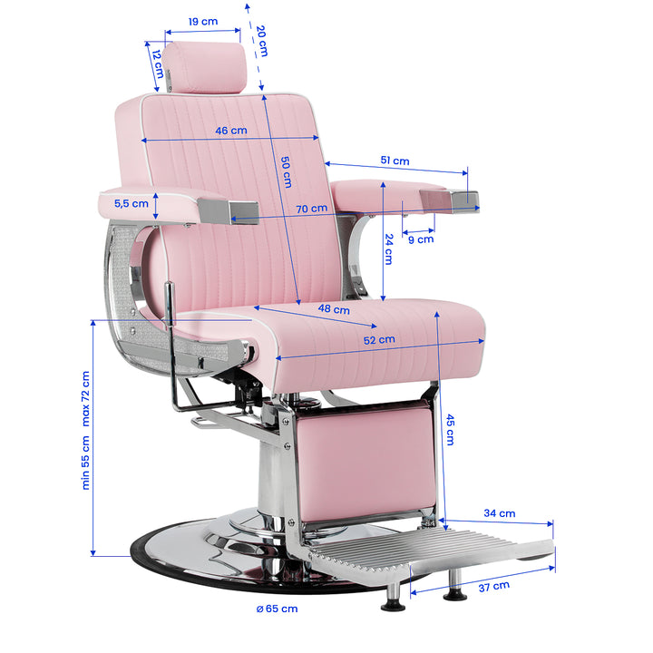 Barberstol Gabbiano Visionerio Roze - bild 17