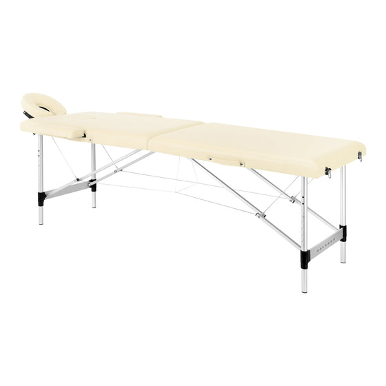 Massagebänk Hopfällbar Aluminium Balance 2 Zoner Crème