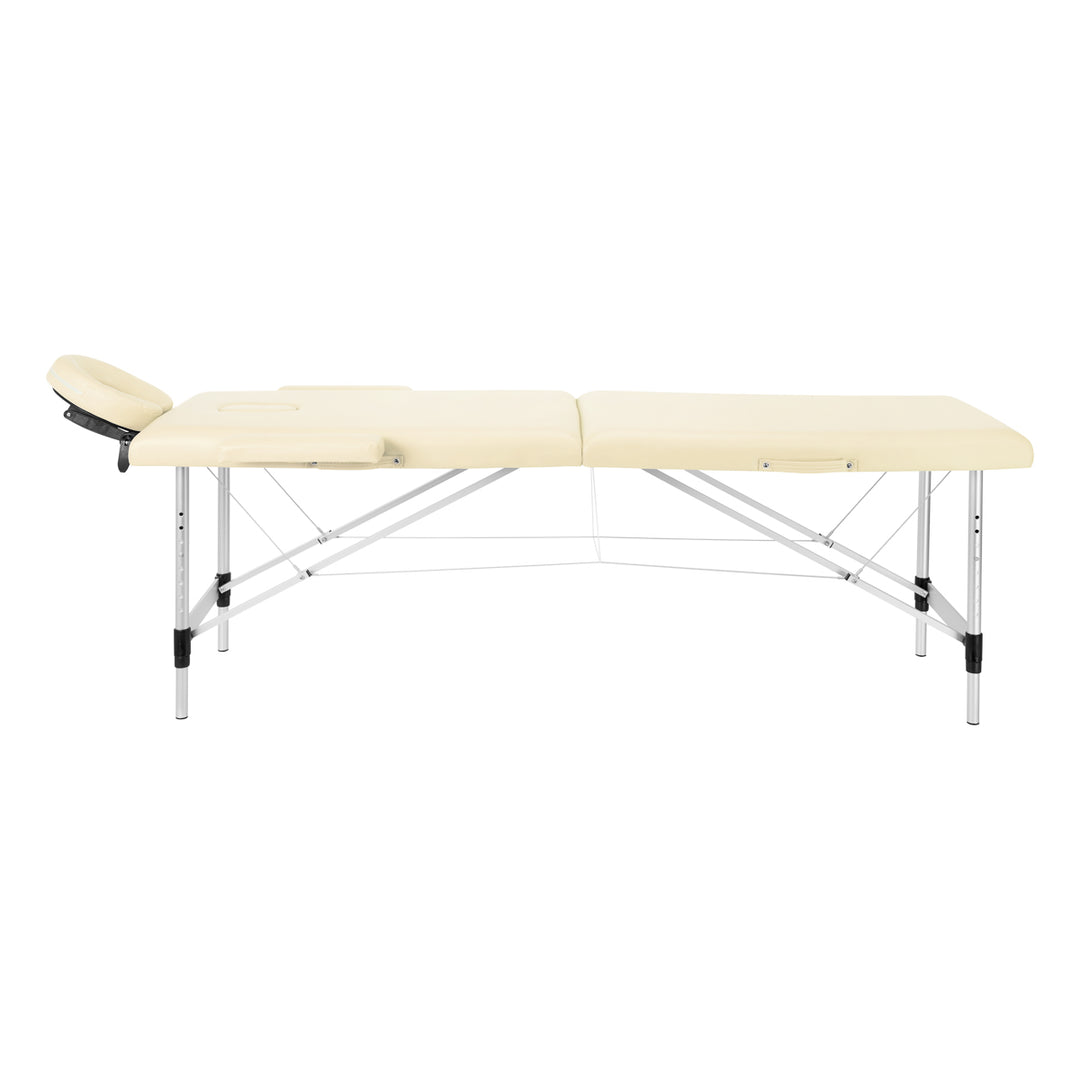 Massagebänk Hopfällbar Aluminium Balance 2 Zoner Crème