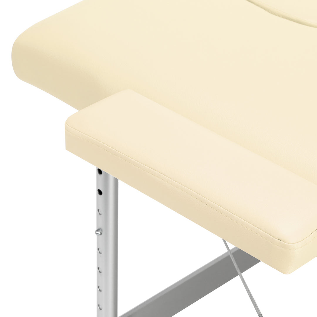 Massagebänk Hopfällbar Aluminium Balance 2 Zoner Crème
