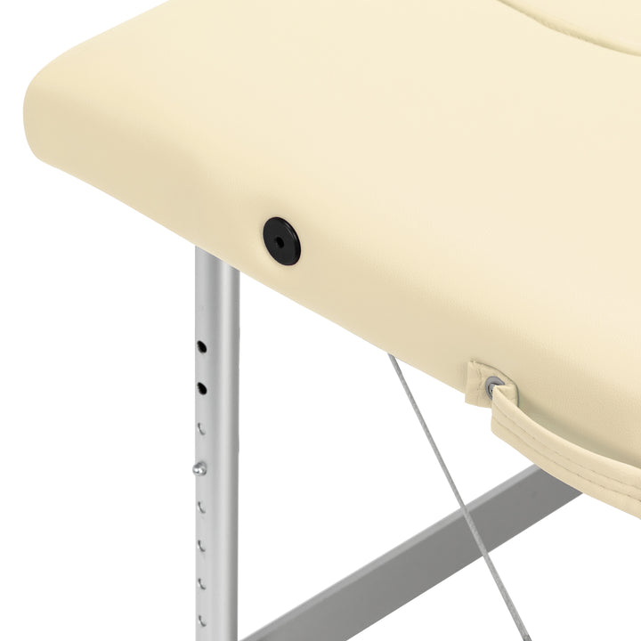 Massagebänk Hopfällbar Aluminium Balance 2 Zoner Crème