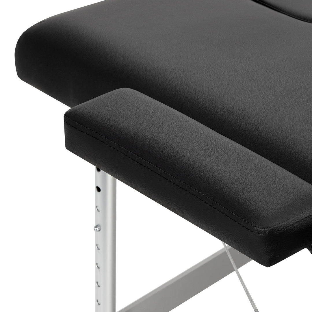 Massagebänk Hopfällbar Aluminium Balance 2 Zoner Svart