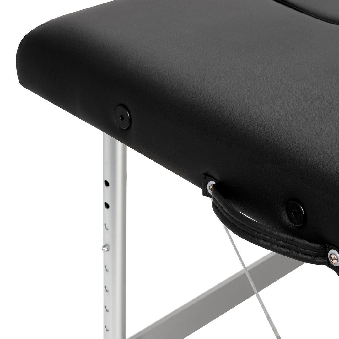 Massagebänk Hopfällbar Aluminium Balance 2 Zoner Svart