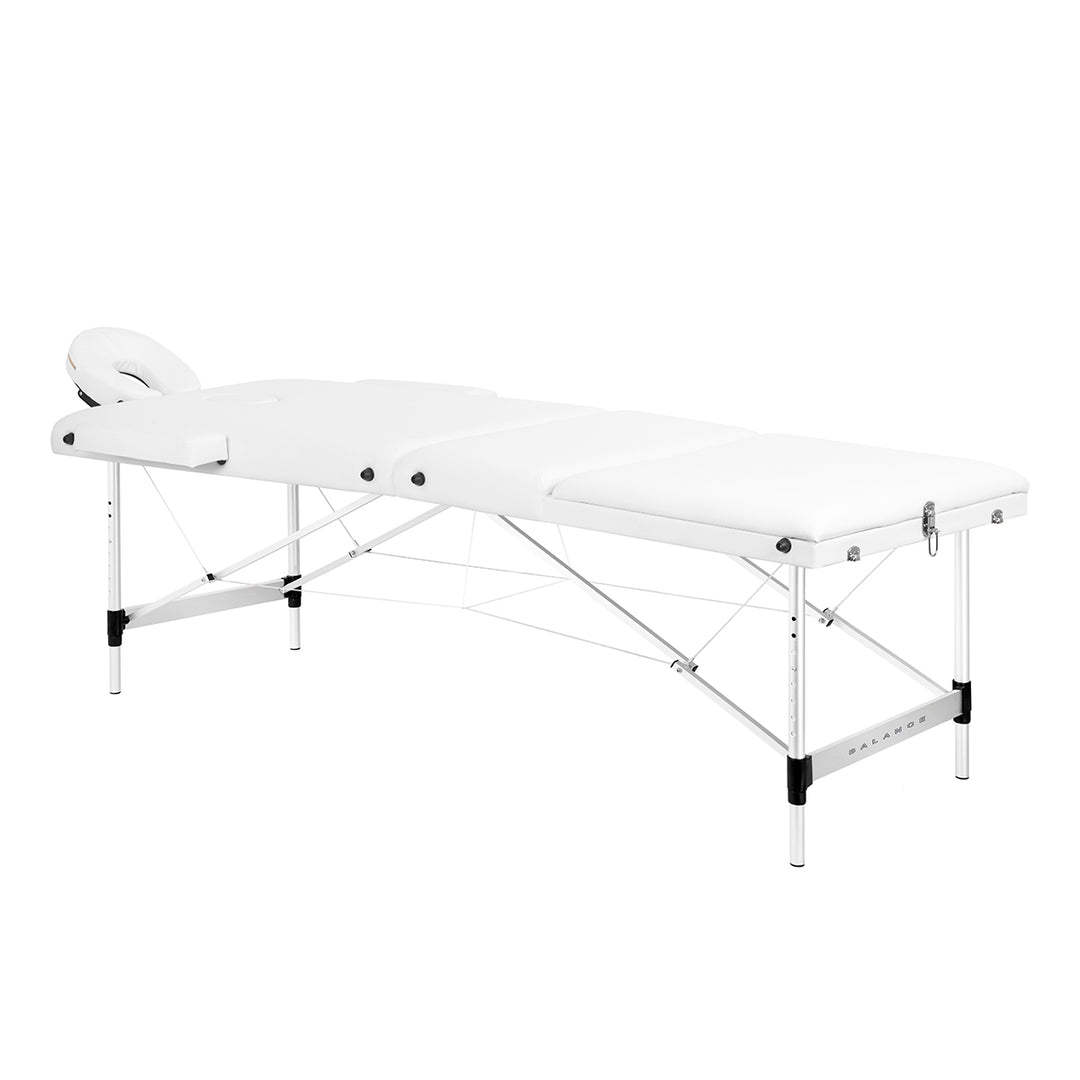 Massagebänk Hopfällbar Aluminium Balance 3 Zoner Vit