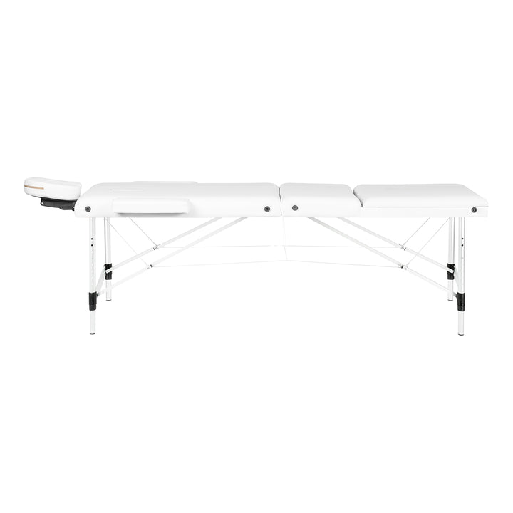 Massagebänk Hopfällbar Aluminium Balance 3 Zoner Vit