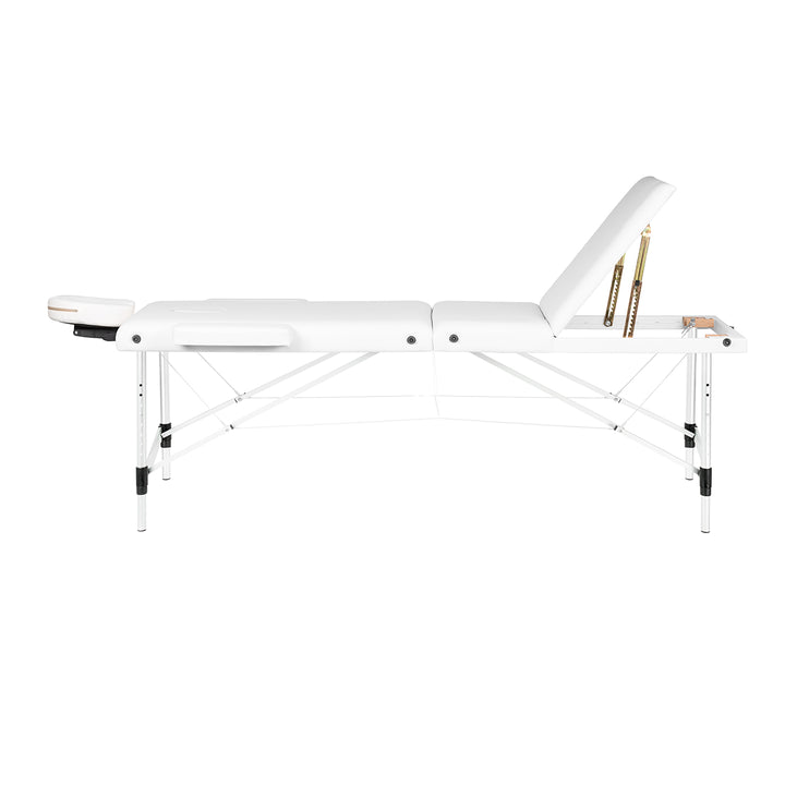 Massagebänk Hopfällbar Aluminium Balance 3 Zoner Vit