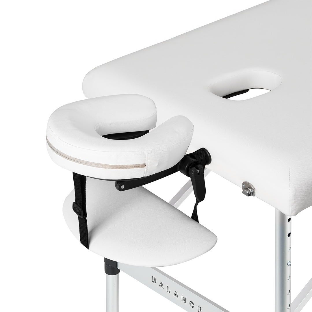 Massagebänk Hopfällbar Aluminium Balance 3 Zoner Vit
