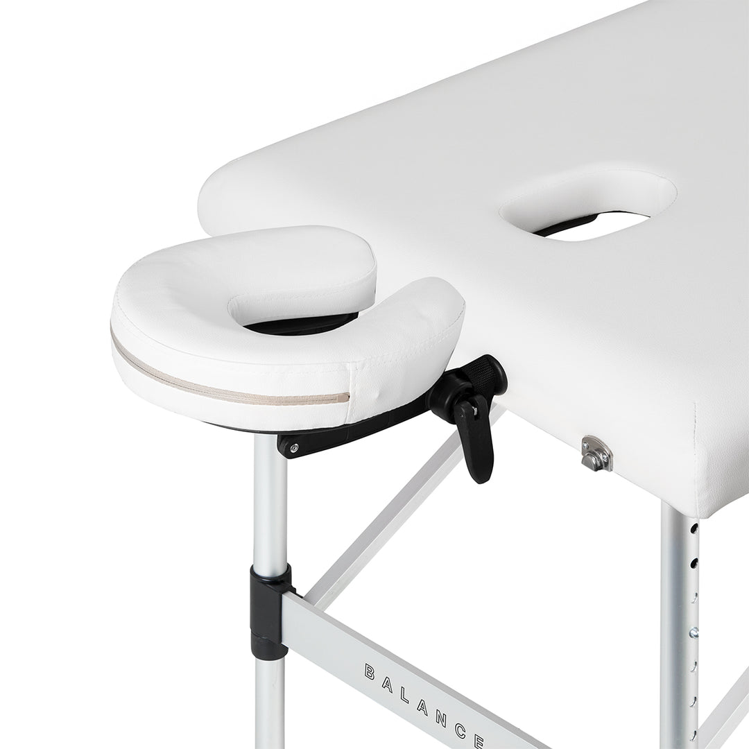 Massagebänk Hopfällbar Aluminium Balance 3 Zoner Vit