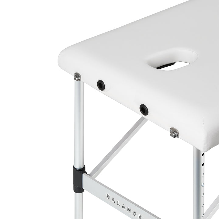 Massagebänk Hopfällbar Aluminium Balance 3 Zoner Vit