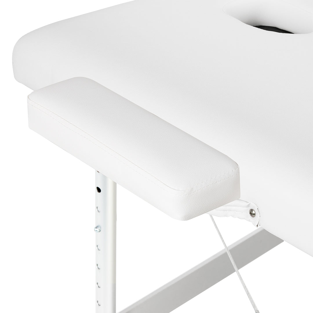 Massagebänk Hopfällbar Aluminium Balance 3 Zoner Vit