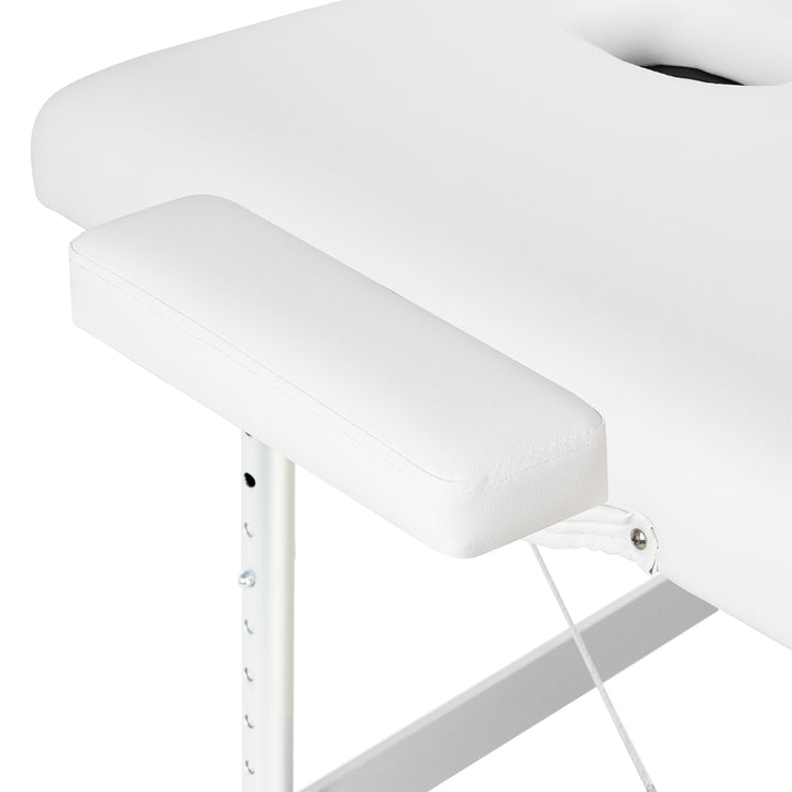 Massagebänk Hopfällbar Aluminium Balance 3 Zoner Vit