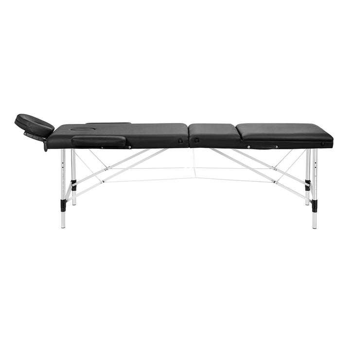 Massagebänk Hopfällbar Aluminium Balance 3 Zoner Svart