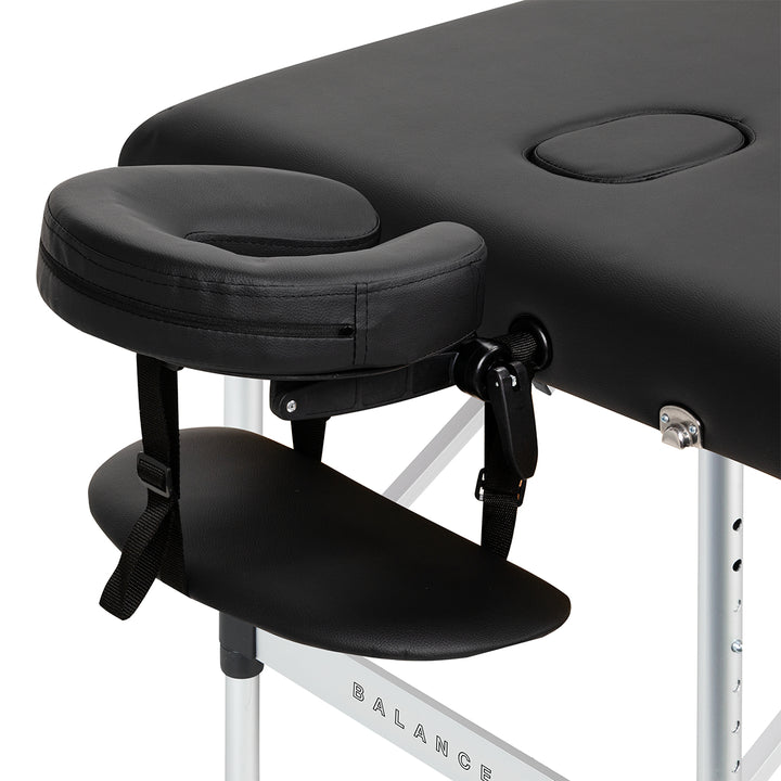 Massagebänk Hopfällbar Aluminium Balance 3 Zoner Svart