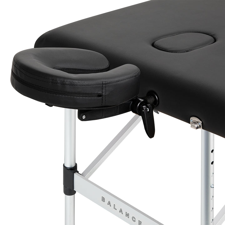 Massagebänk Hopfällbar Aluminium Balance 3 Zoner Svart