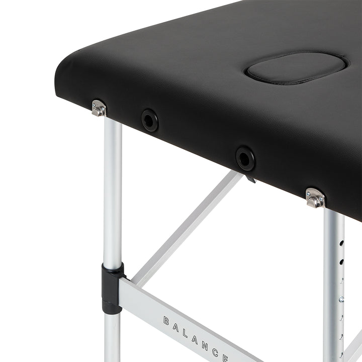 Massagebänk Hopfällbar Aluminium Balance 3 Zoner Svart