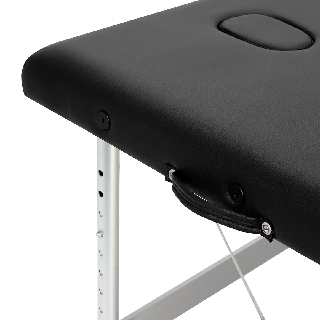 Massagebänk Hopfällbar Aluminium Balance 3 Zoner Svart