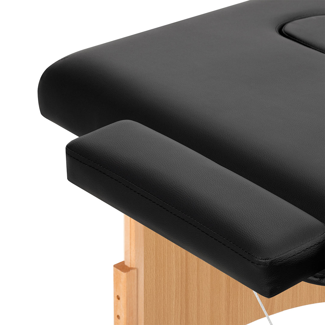 Massagebänk Hopfällbar Trä Balance Lux 3 Zoner Svart