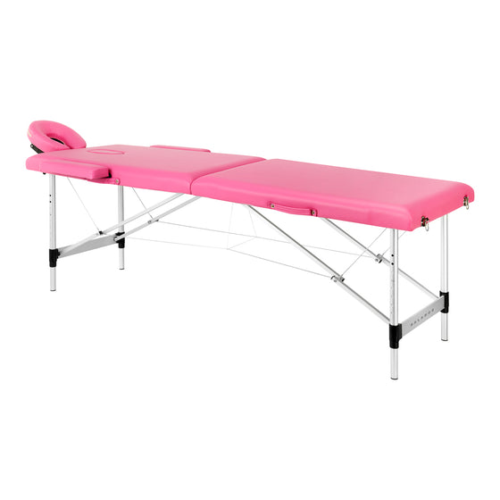 Massagebänk Hopfällbar Aluminium Balance 2 Zoner Rosa
