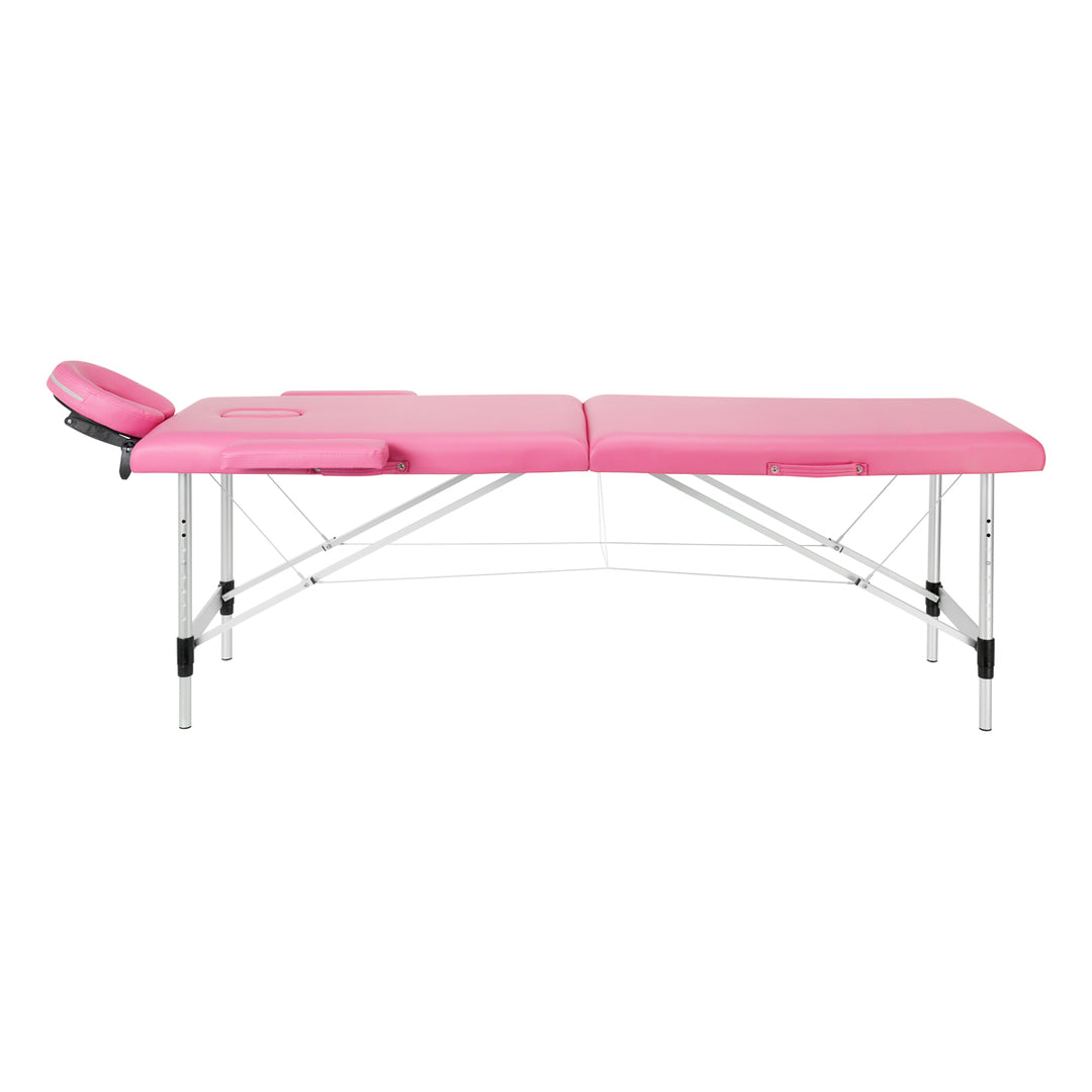 Massagebänk Hopfällbar Aluminium Balance 2 Zoner Rosa