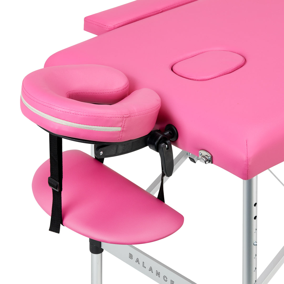 Massagebänk Hopfällbar Aluminium Balance 2 Zoner Rosa