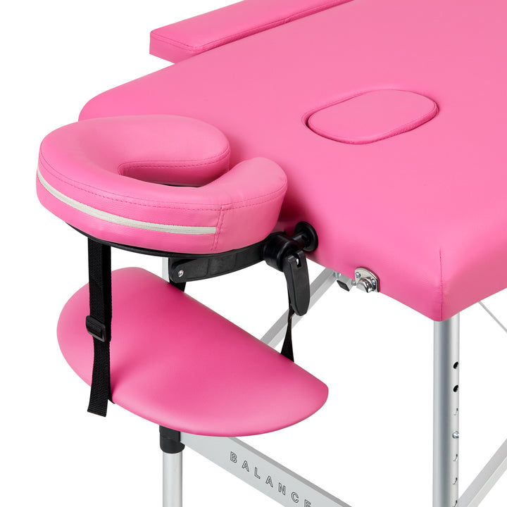 Massagebänk Hopfällbar Aluminium Balance 2 Zoner Rosa