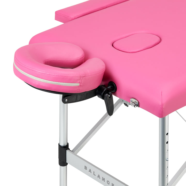 Massagebänk Hopfällbar Aluminium Balance 2 Zoner Rosa
