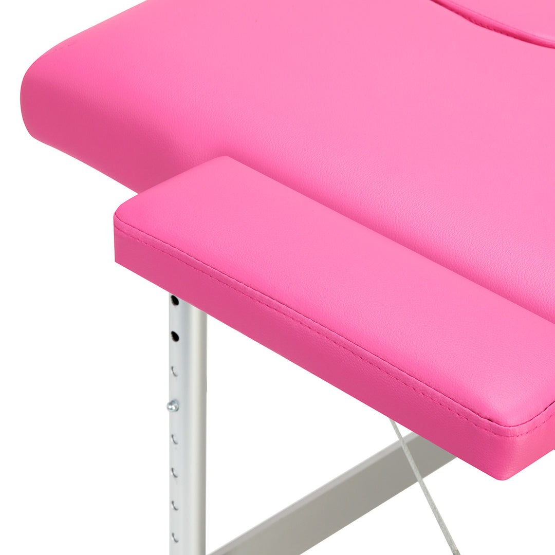 Massagebänk Hopfällbar Aluminium Balance 2 Zoner Rosa
