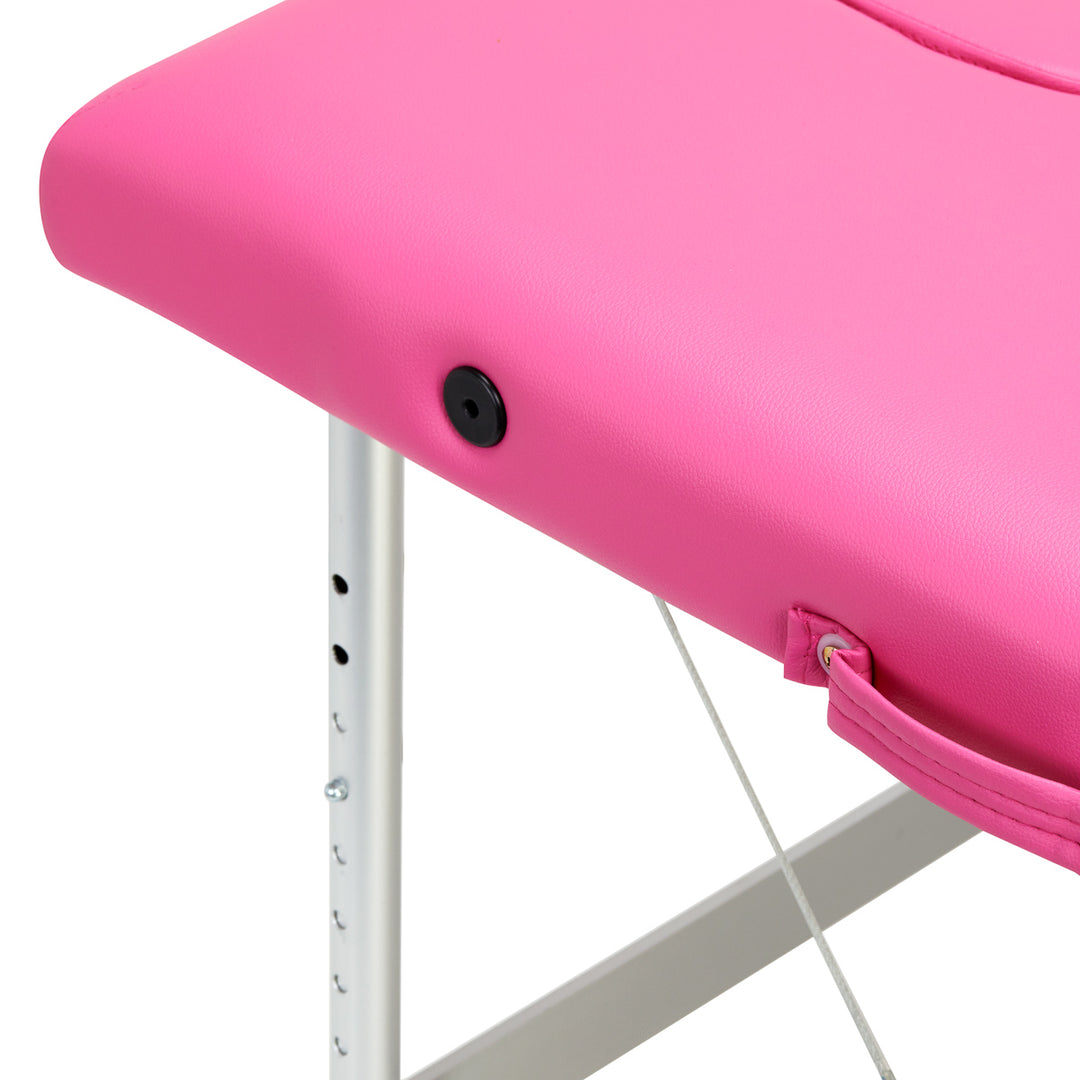Massagebänk Hopfällbar Aluminium Balance 2 Zoner Rosa