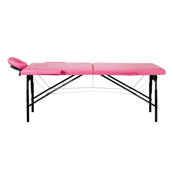 Massagebänk Hopfällbar Bokträ Balance 2 Zoner Rosa