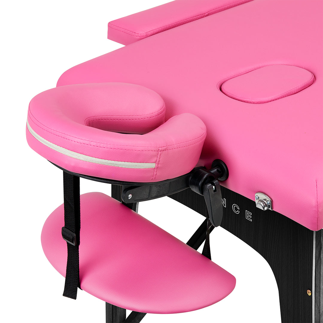 Massagebänk Hopfällbar Bokträ Balance 2 Zoner Rosa