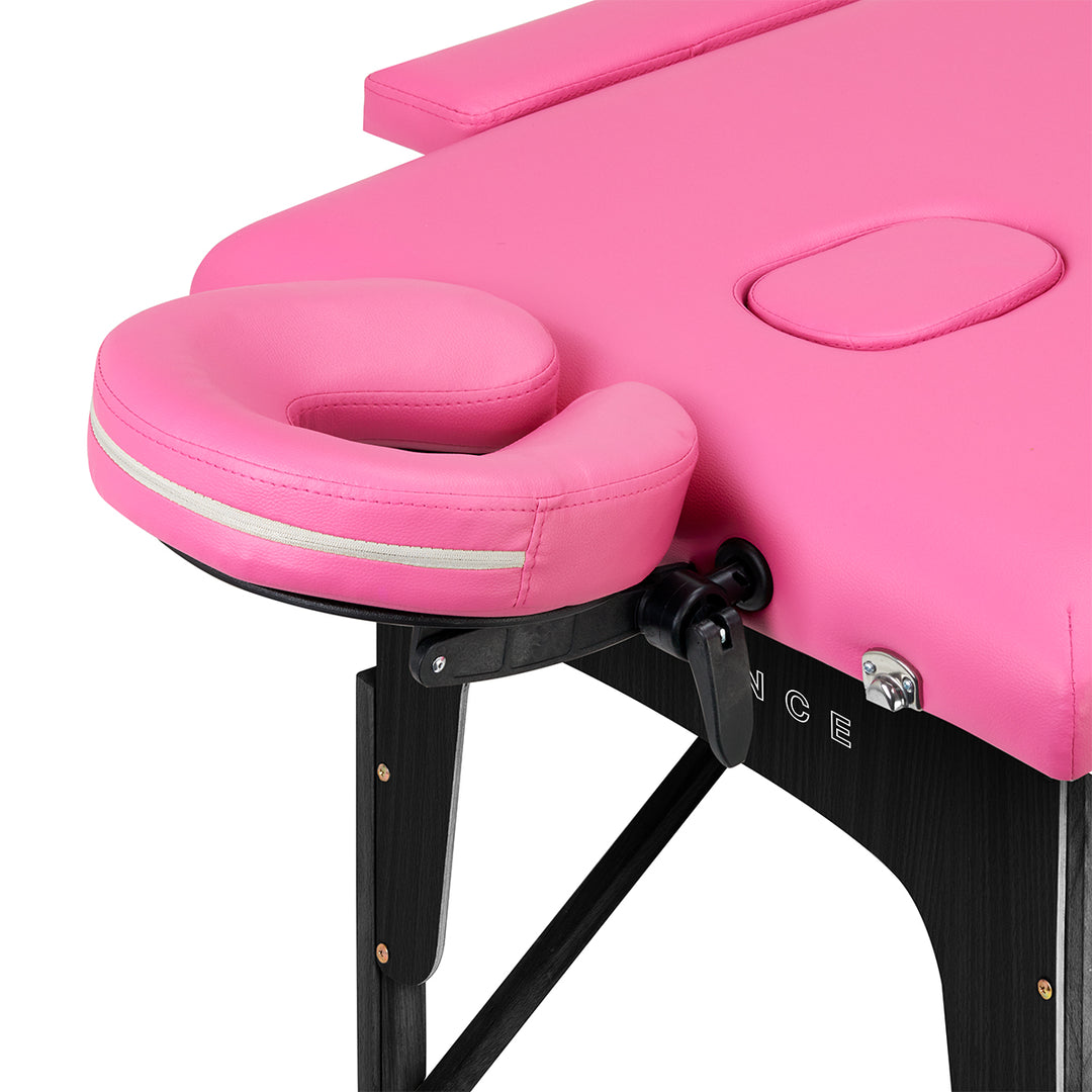 Massagebänk Hopfällbar Bokträ Balance 2 Zoner Rosa